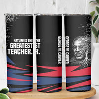 George Washington Carver Skinny Tumbler with Tree Portrait Illustration, Nature Is the Greatest Teacher Quote - Wonder Print Shop