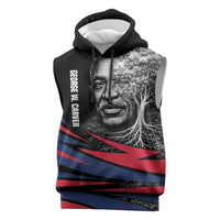 George Washington Carver Sleeveless Hoodie with Tree Portrait Illustration, Nature Is the Greatest Teacher Quote - Wonder Print Shop