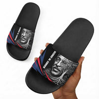 George Washington Carver Slide Sandals with Tree Portrait Illustration, Nature Is the Greatest Teacher Quote - Wonder Print Shop