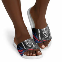George Washington Carver Slide Sandals with Tree Portrait Illustration, Nature Is the Greatest Teacher Quote - Wonder Print Shop