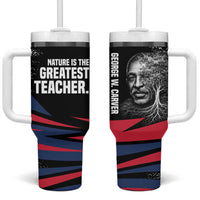 George Washington Carver Tumbler With Handle with Tree Portrait Illustration, Nature Is the Greatest Teacher Quote - Wonder Print Shop
