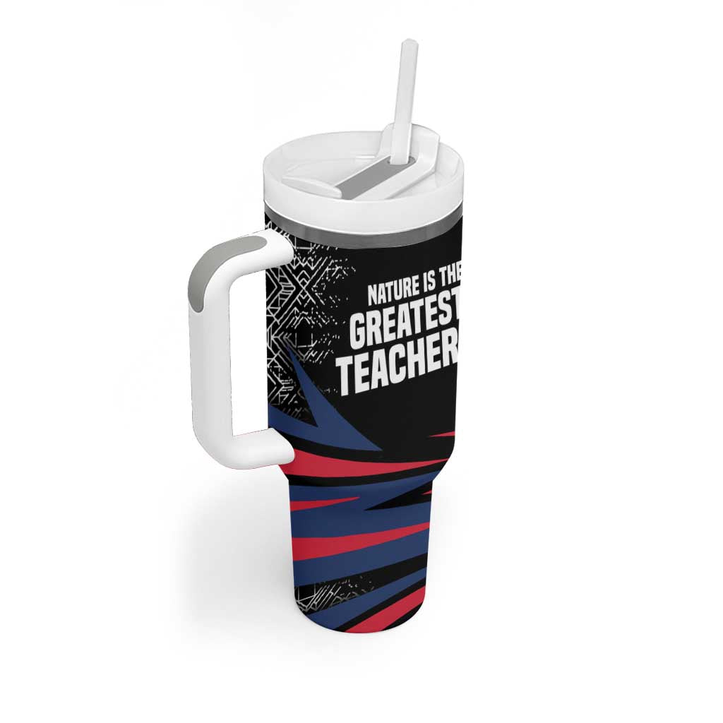 George Washington Carver Tumbler With Handle with Tree Portrait Illustration, Nature Is the Greatest Teacher Quote - Wonder Print Shop