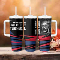 George Washington Carver Tumbler With Handle with Tree Portrait Illustration, Nature Is the Greatest Teacher Quote - Wonder Print Shop