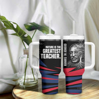 George Washington Carver Tumbler With Handle with Tree Portrait Illustration, Nature Is the Greatest Teacher Quote - Wonder Print Shop