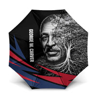 George Washington Carver Umbrella with Tree Portrait Illustration, Nature Is the Greatest Teacher Quote - Wonder Print Shop