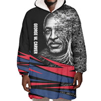 George Washington Carver Wearable Blanket Hoodie with Tree Portrait Illustration, Nature Is the Greatest Teacher Quote - Wonder Print Shop