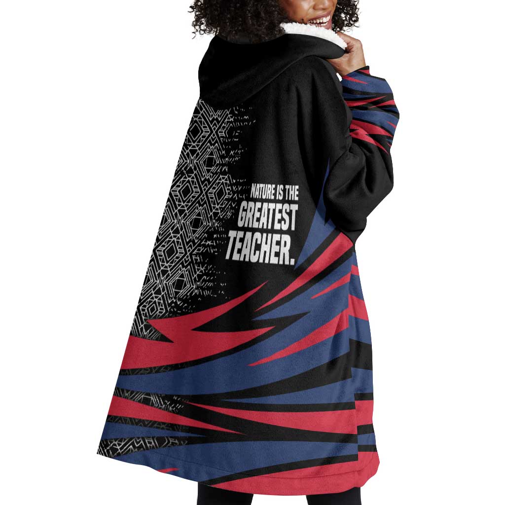George Washington Carver Wearable Blanket Hoodie with Tree Portrait Illustration, Nature Is the Greatest Teacher Quote - Wonder Print Shop