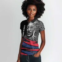George Washington Carver Women Polo Shirt with Tree Portrait Illustration, Nature Is the Greatest Teacher Quote - Wonder Print Shop