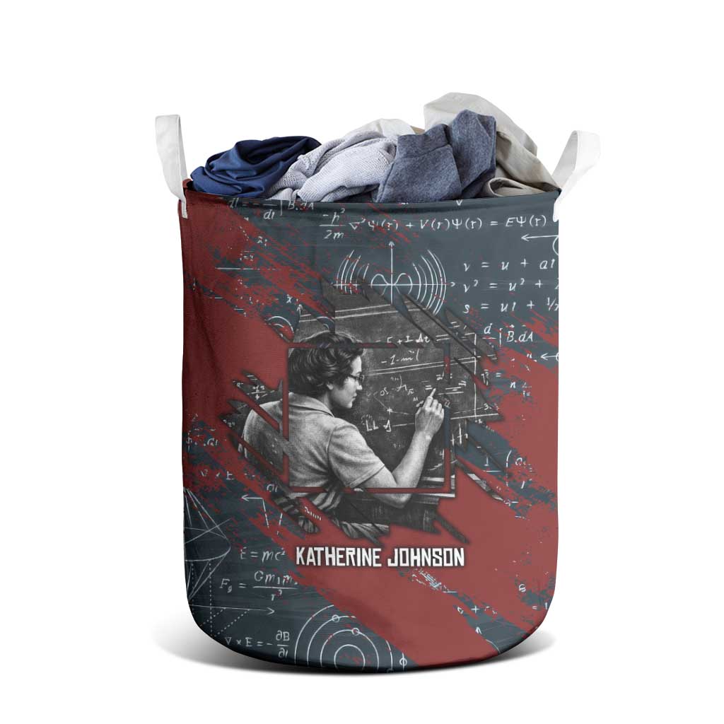 Katherine Johnson Laundry Basket with Chalkboard Math Scene, Verify the Numbers Quote and Space Orbit - Wonder Print Shop