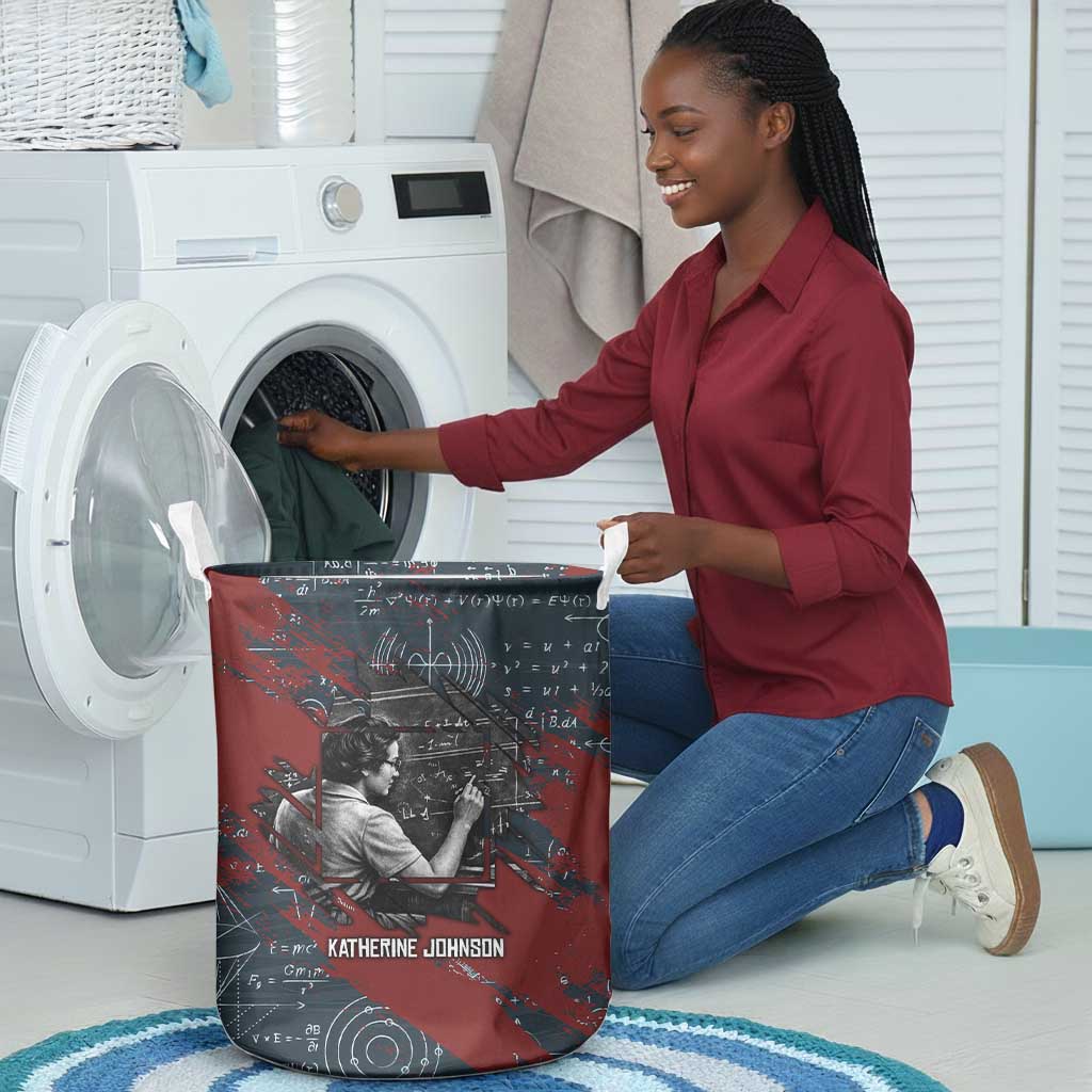 Katherine Johnson Laundry Basket with Chalkboard Math Scene, Verify the Numbers Quote and Space Orbit - Wonder Print Shop