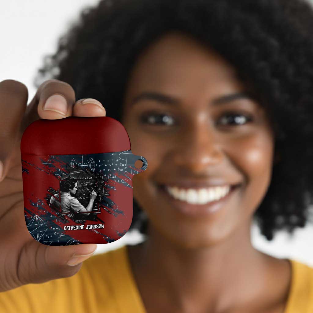 Katherine Johnson AirPods Case with Chalkboard Math Scene, Verify the Numbers Quote and Space Orbit - Wonder Print Shop