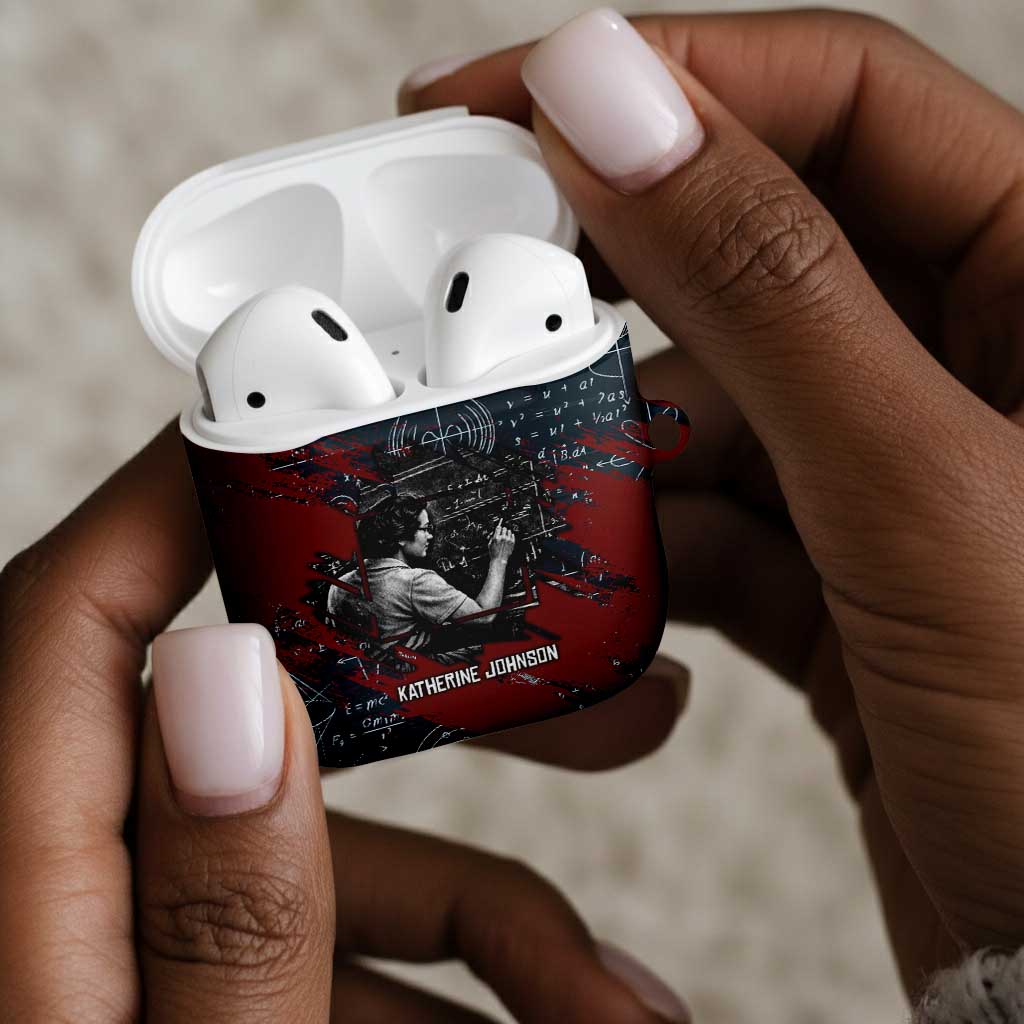 Katherine Johnson AirPods Case with Chalkboard Math Scene, Verify the Numbers Quote and Space Orbit - Wonder Print Shop