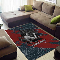 Katherine Johnson Area Rug with Chalkboard Math Scene, Verify the Numbers Quote and Space Orbit - Wonder Print Shop