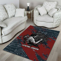 Katherine Johnson Area Rug with Chalkboard Math Scene, Verify the Numbers Quote and Space Orbit - Wonder Print Shop
