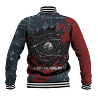 Katherine Johnson Baseball Jacket with Chalkboard Math Scene, Verify the Numbers Quote and Space Orbit - Wonder Print Shop