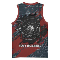 Katherine Johnson Basketball Jersey with Chalkboard Math Scene, Verify the Numbers Quote and Space Orbit - Wonder Print Shop