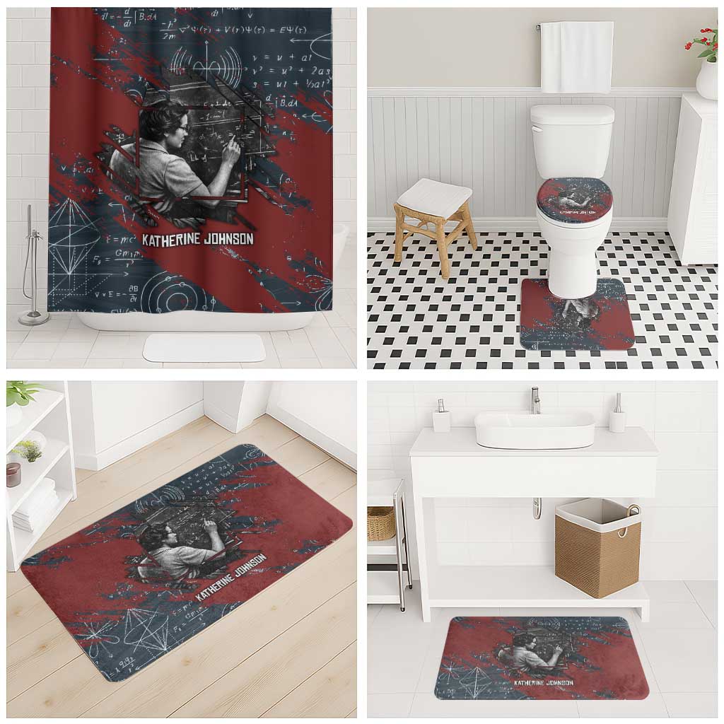 Katherine Johnson Bathroom Set with Chalkboard Math Scene, Verify the Numbers Quote and Space Orbit - Wonder Print Shop