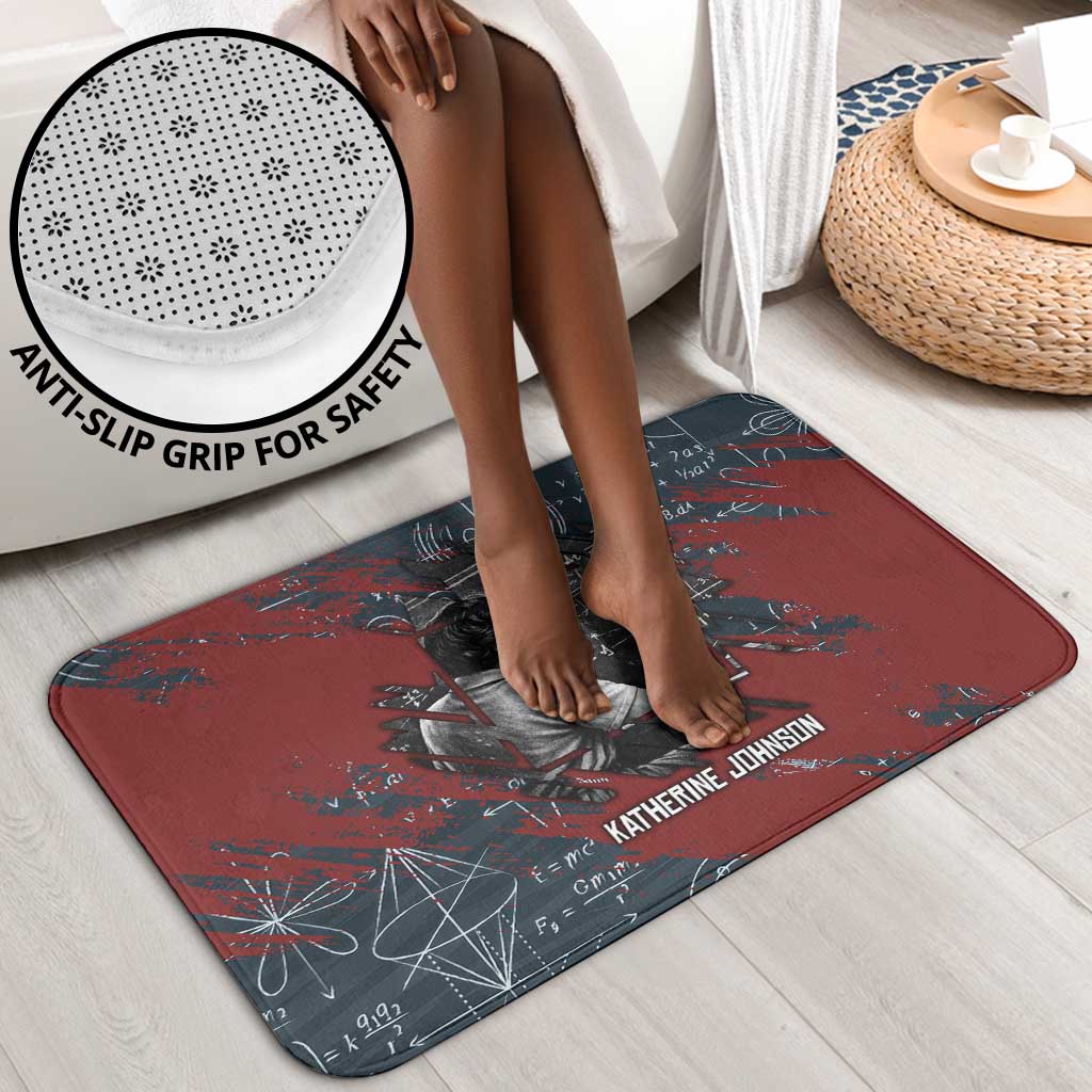 Katherine Johnson Bathroom Set with Chalkboard Math Scene, Verify the Numbers Quote and Space Orbit - Wonder Print Shop