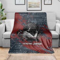 Katherine Johnson Blanket with Chalkboard Math Scene, Verify the Numbers Quote and Space Orbit - Wonder Print Shop