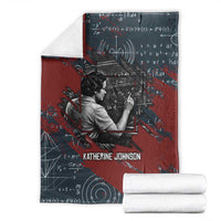 Katherine Johnson Blanket with Chalkboard Math Scene, Verify the Numbers Quote and Space Orbit - Wonder Print Shop