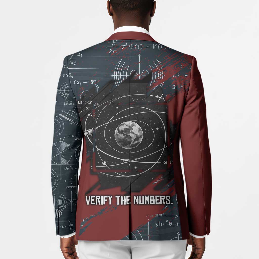 Katherine Johnson Blazer with Chalkboard Math Scene, Verify the Numbers Quote and Space Orbit - Wonder Print Shop