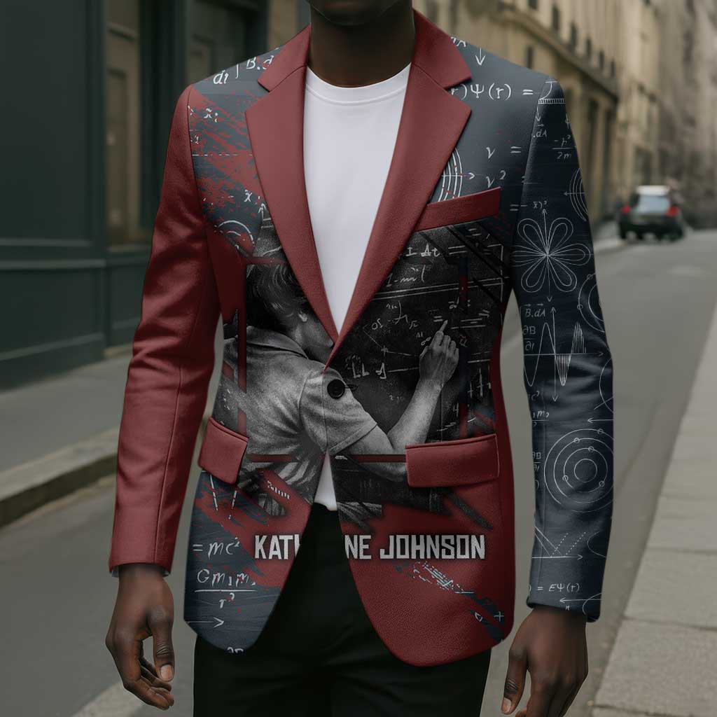 Katherine Johnson Blazer with Chalkboard Math Scene, Verify the Numbers Quote and Space Orbit - Wonder Print Shop