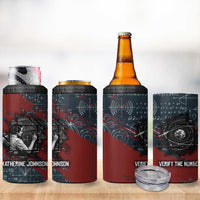 Katherine Johnson 4 in 1 Can Cooler Tumbler with Chalkboard Math Scene, Verify the Numbers Quote and Space Orbit - Wonder Print Shop