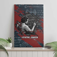 Katherine Johnson Canvas Wall Art with Chalkboard Math Scene, Verify the Numbers Quote and Space Orbit - Wonder Print Shop