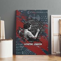 Katherine Johnson Canvas Wall Art with Chalkboard Math Scene, Verify the Numbers Quote and Space Orbit - Wonder Print Shop