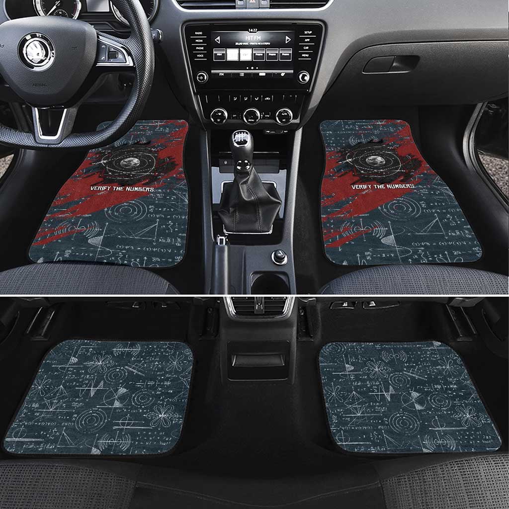 Katherine Johnson Car Mats with Chalkboard Math Scene, Verify the Numbers Quote and Space Orbit - Wonder Print Shop