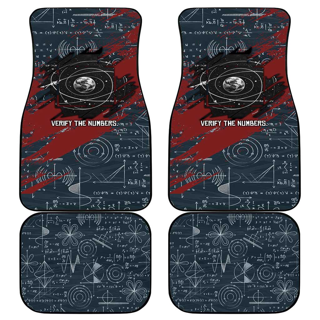 Katherine Johnson Car Mats with Chalkboard Math Scene, Verify the Numbers Quote and Space Orbit - Wonder Print Shop
