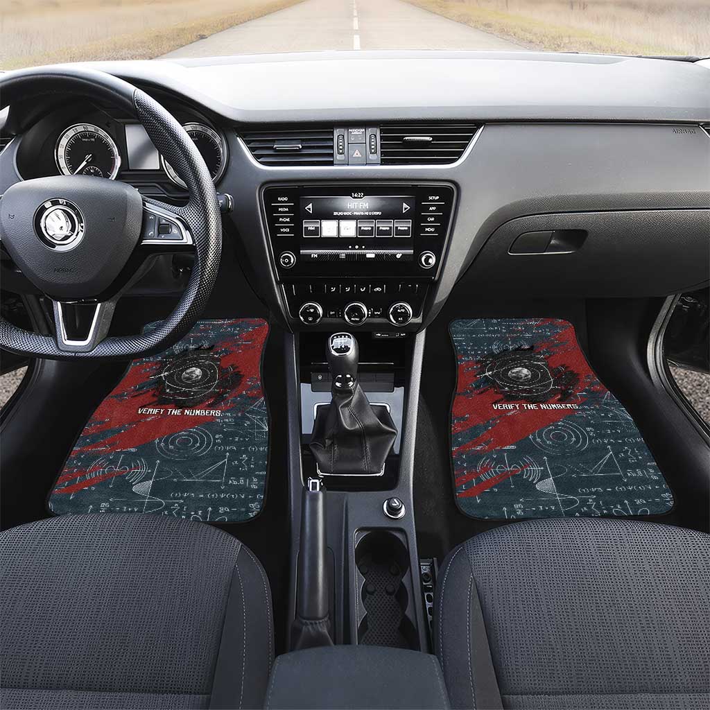 Katherine Johnson Car Mats with Chalkboard Math Scene, Verify the Numbers Quote and Space Orbit - Wonder Print Shop