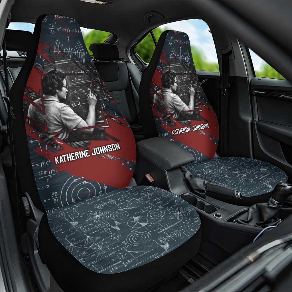 Katherine Johnson Car Seat Cover with Chalkboard Math Scene, Verify the Numbers Quote and Space Orbit - Wonder Print Shop