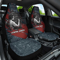 Katherine Johnson Car Seat Cover with Chalkboard Math Scene, Verify the Numbers Quote and Space Orbit - Wonder Print Shop