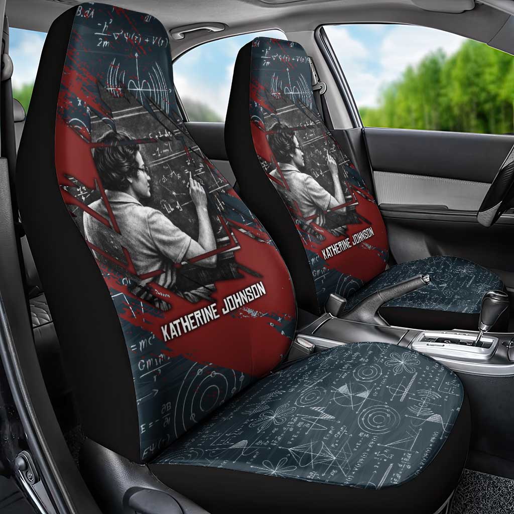 Katherine Johnson Car Seat Cover with Chalkboard Math Scene, Verify the Numbers Quote and Space Orbit - Wonder Print Shop