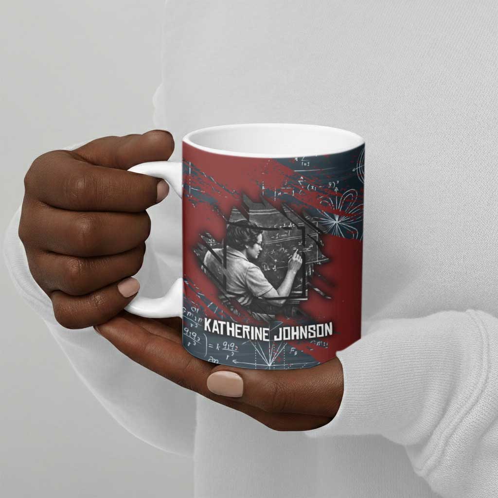 Katherine Johnson Ceramic Mug with Chalkboard Math Scene, Verify the Numbers Quote and Space Orbit - Wonder Print Shop