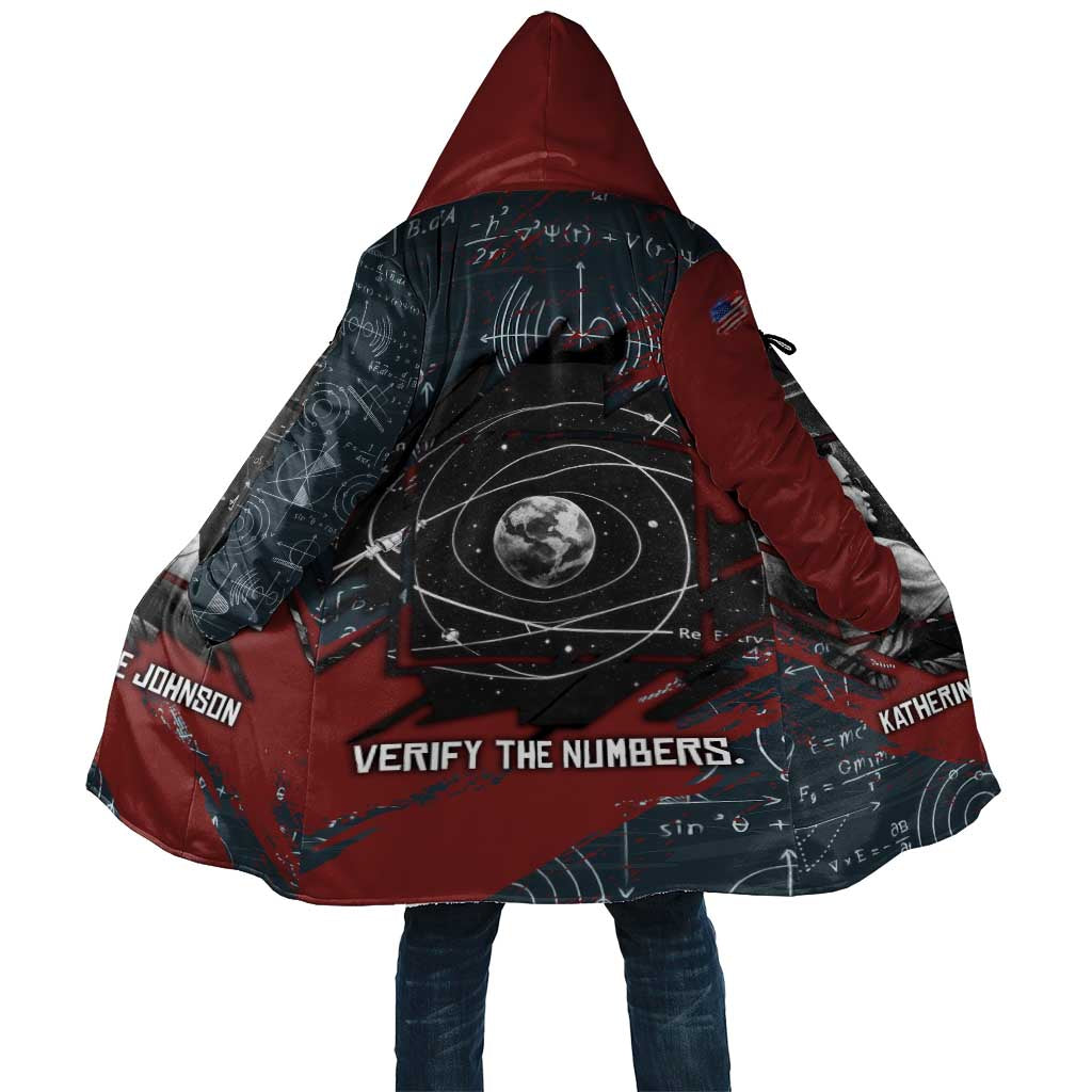 Katherine Johnson Cloak with Chalkboard Math Scene, Verify the Numbers Quote and Space Orbit - Wonder Print Shop