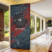 Katherine Johnson Door Cover with Chalkboard Math Scene, Verify the Numbers Quote and Space Orbit - Wonder Print Shop