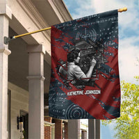 Katherine Johnson Garden Flag with Chalkboard Math Scene, Verify the Numbers Quote and Space Orbit - Wonder Print Shop
