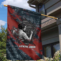 Katherine Johnson Garden Flag with Chalkboard Math Scene, Verify the Numbers Quote and Space Orbit - Wonder Print Shop