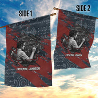 Katherine Johnson Garden Flag with Chalkboard Math Scene, Verify the Numbers Quote and Space Orbit - Wonder Print Shop