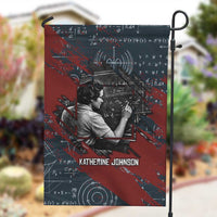 Katherine Johnson Garden Flag with Chalkboard Math Scene, Verify the Numbers Quote and Space Orbit - Wonder Print Shop