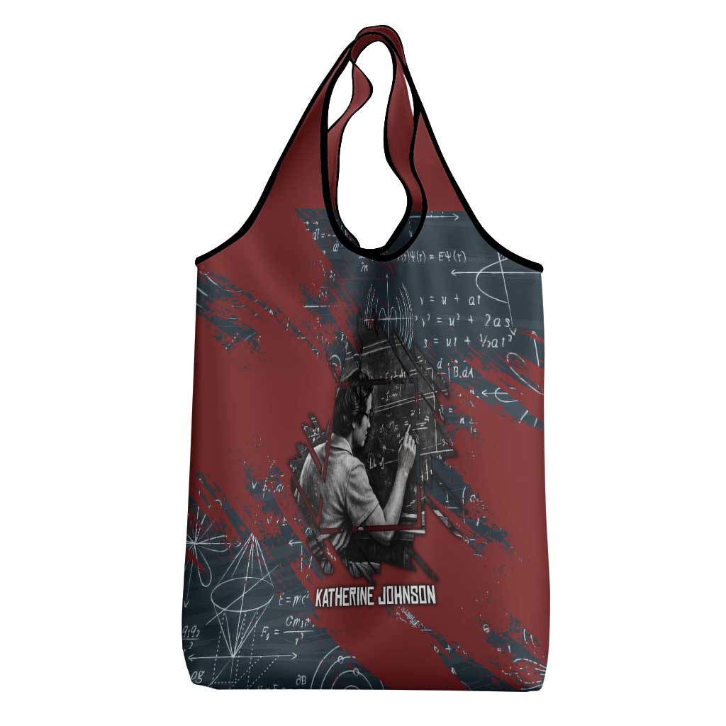 Katherine Johnson Grocery Bag with Chalkboard Math Scene, Verify the Numbers Quote and Space Orbit - Wonder Print Shop