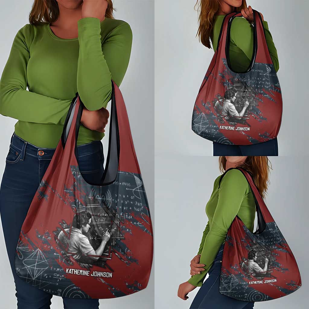 Katherine Johnson Grocery Bag with Chalkboard Math Scene, Verify the Numbers Quote and Space Orbit - Wonder Print Shop