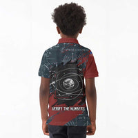 Katherine Johnson Kid Polo Shirt with Chalkboard Math Scene, Verify the Numbers Quote and Space Orbit - Wonder Print Shop