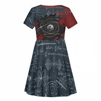 Katherine Johnson Kid Short Sleeve Dress with Chalkboard Math Scene, Verify the Numbers Quote and Space Orbit - Wonder Print Shop
