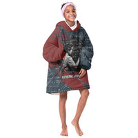 Katherine Johnson Kid Wearable Blanket Hoodie with Chalkboard Math Scene, Verify the Numbers Quote and Space Orbit - Wonder Print Shop