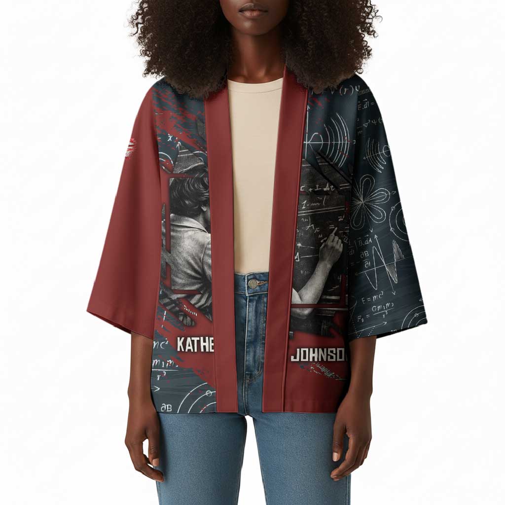 Katherine Johnson Kimono with Chalkboard Math Scene, Verify the Numbers Quote and Space Orbit - Wonder Print Shop