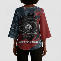 Katherine Johnson Kimono Sleeve Blouse with Chalkboard Math Scene, Verify the Numbers Quote and Space Orbit - Wonder Print Shop
