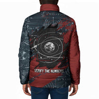 Katherine Johnson Padded Jacket with Chalkboard Math Scene, Verify the Numbers Quote and Space Orbit - Wonder Print Shop